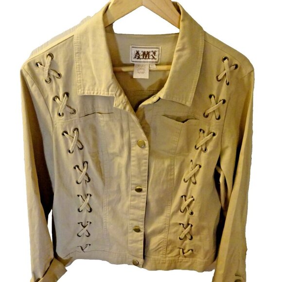 Pre-Loved AMI XL Tan Cotton Spandex Long Sleeve Light Jacket - Picture 1 of 5
